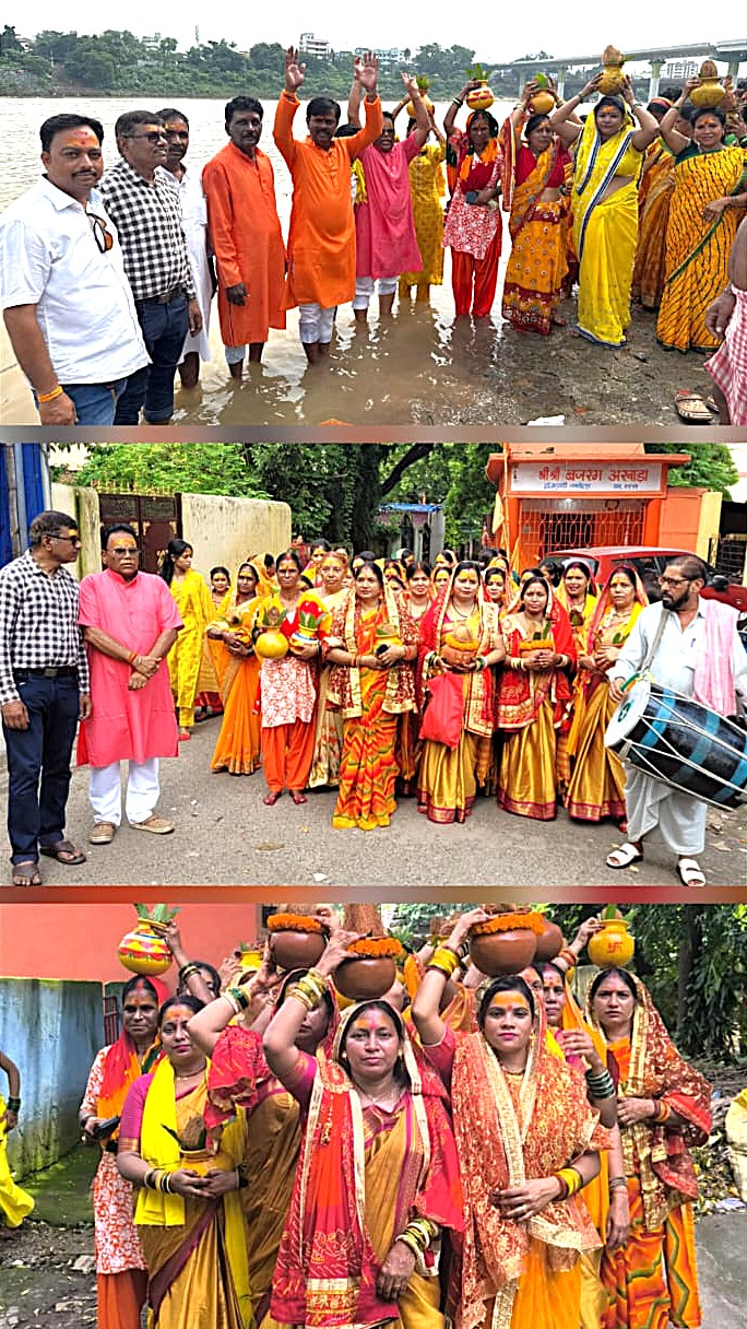 shravan ke pratham somwar par shri shri sheetla mata mandir, tuiladungari mein shraddha evam bhakti ke saath sampann hua bhavya rudrabhishek evam kalash yatra